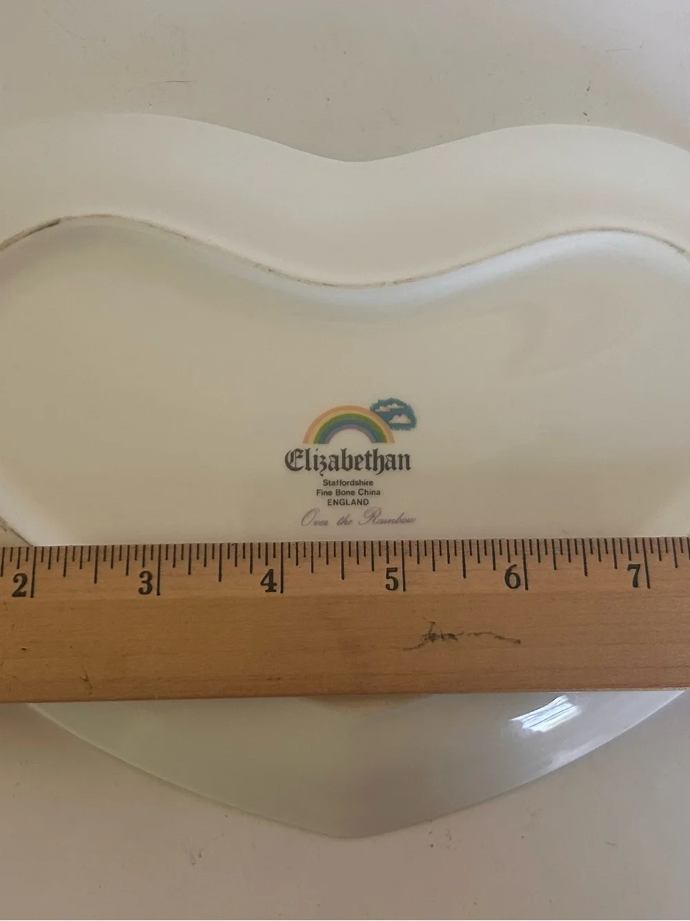 Elizabethan Staffordshire Over Rainbow Fine Bone China Heart Plate‎ Mug VTG 90s